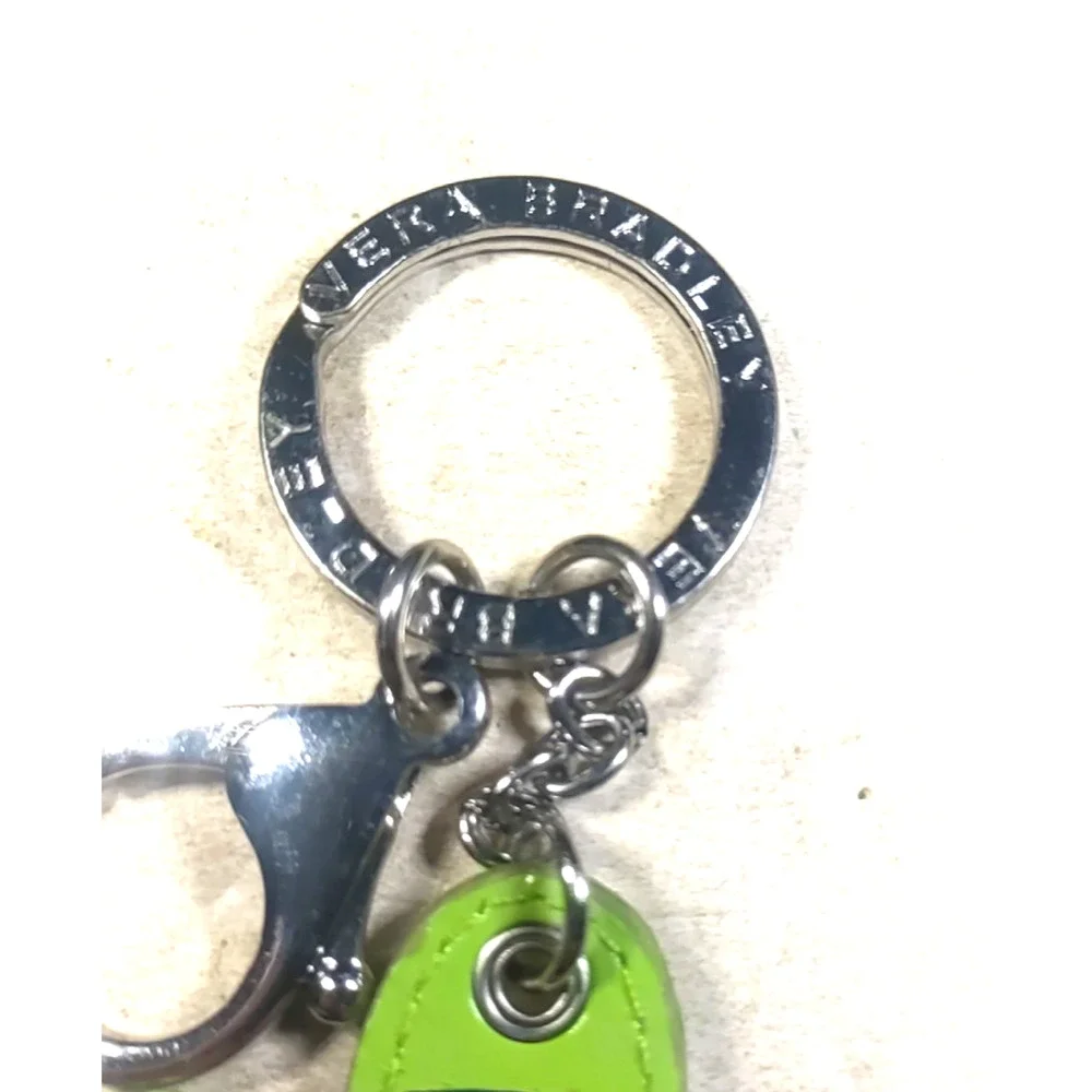 Vera Bradley Purse Clip Keychain Turtle Green Red Black White Vinyl
